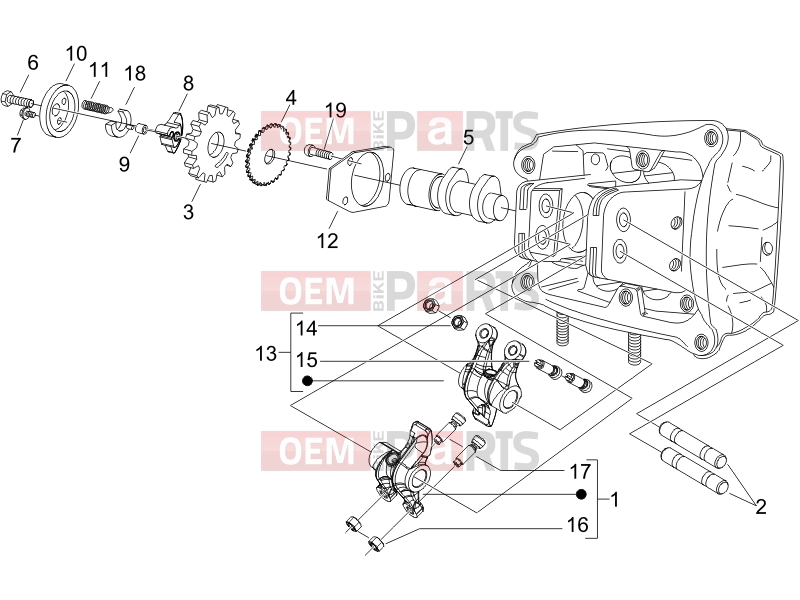 gilera 2008 Fuoco 500 Engine » Rocking levers support unit