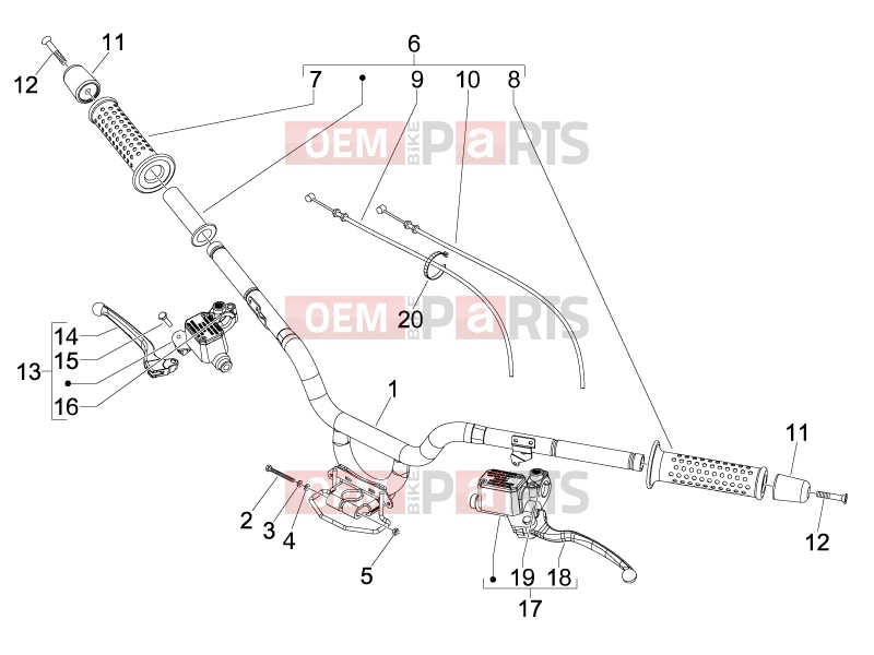 gilera 2009 Fuoco 500 Handlebars/Steering » Handlebars - Master cil.