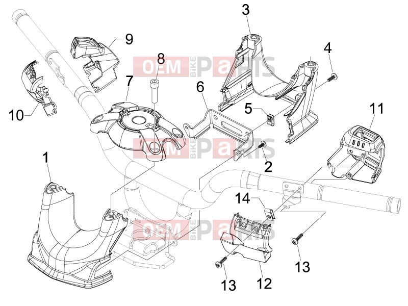 gilera 2012 Fuoco 500 Handlebars/Steering » Handlebars coverages