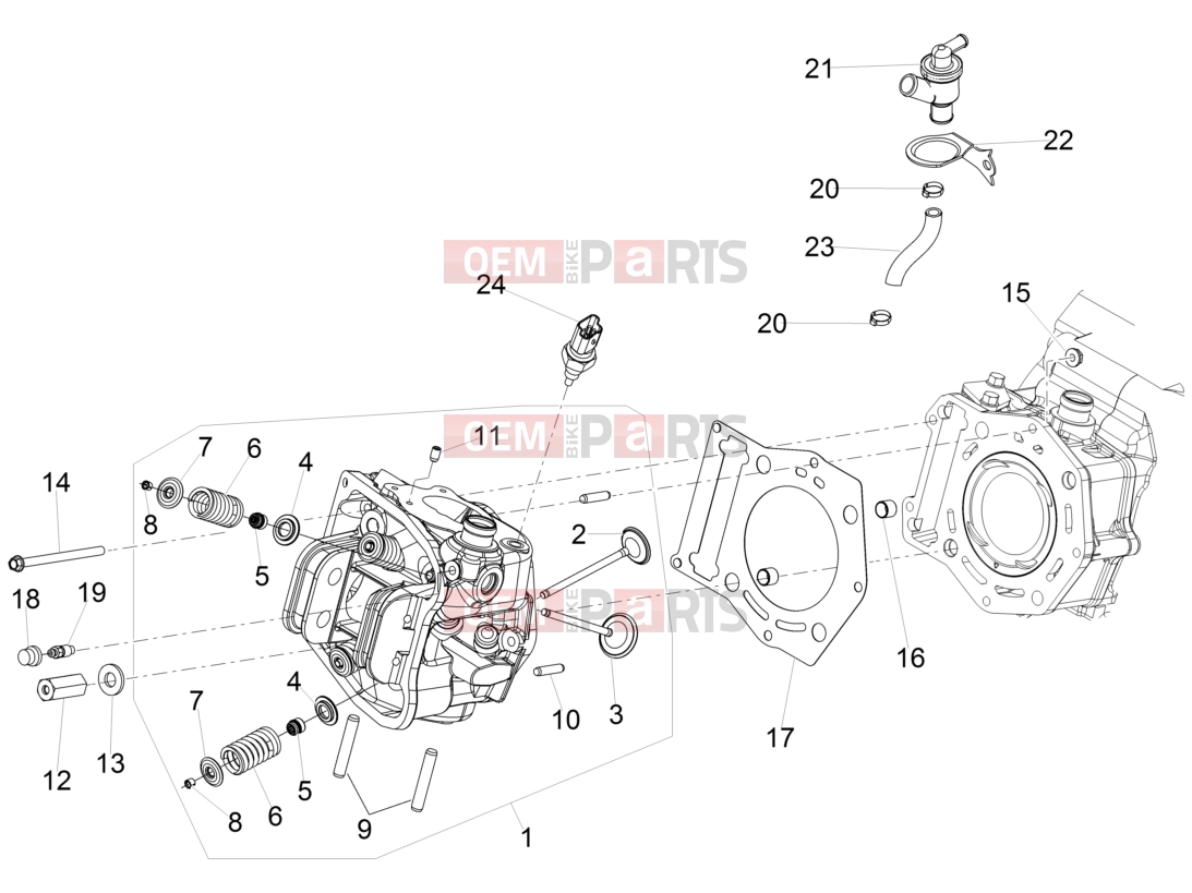 gilera 2013 Fuoco 500 LT Engine » Head unit - Valve