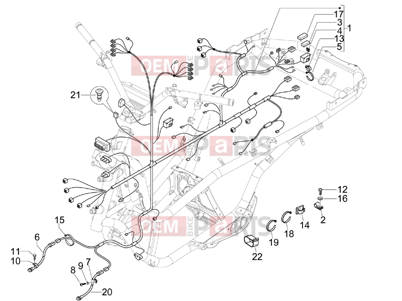 gilera 2013 Fuoco 500 LT Electrical system » Main cable harness