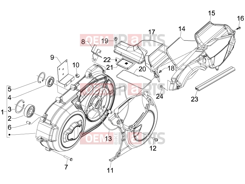 gilera 2007 GP 800 Engine » Crankcase cover - Crankcase cooling