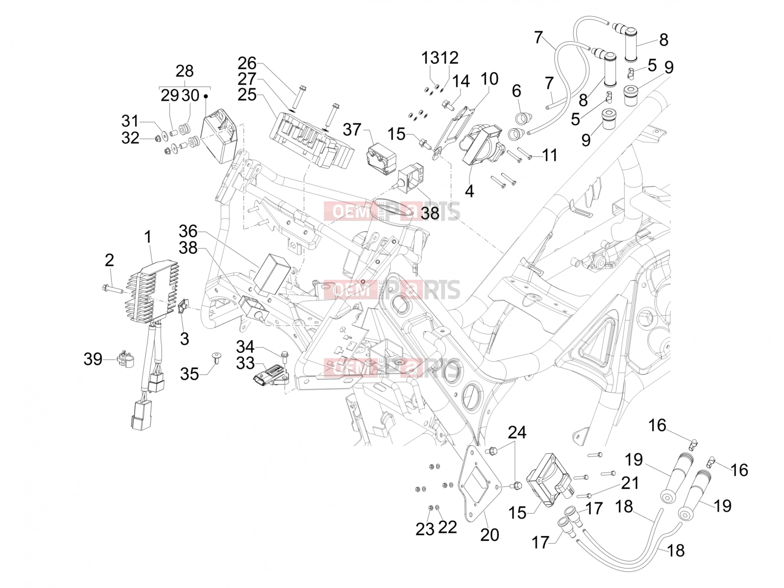 gilera 2007 GP 800 Electrical system » Voltage Regulators - Electronic Control Units (ecu) - H.T. Coil