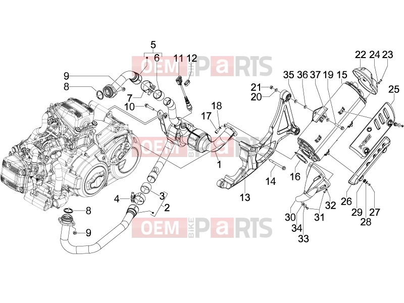 gilera 2008 GP 800 Engine » Silencer