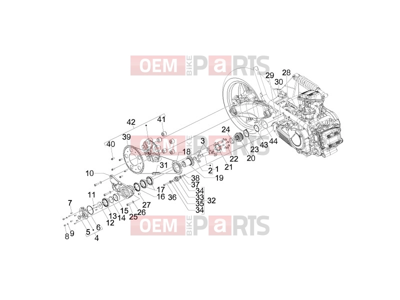 gilera 2008 GP 800 Engine » Transmission assembly