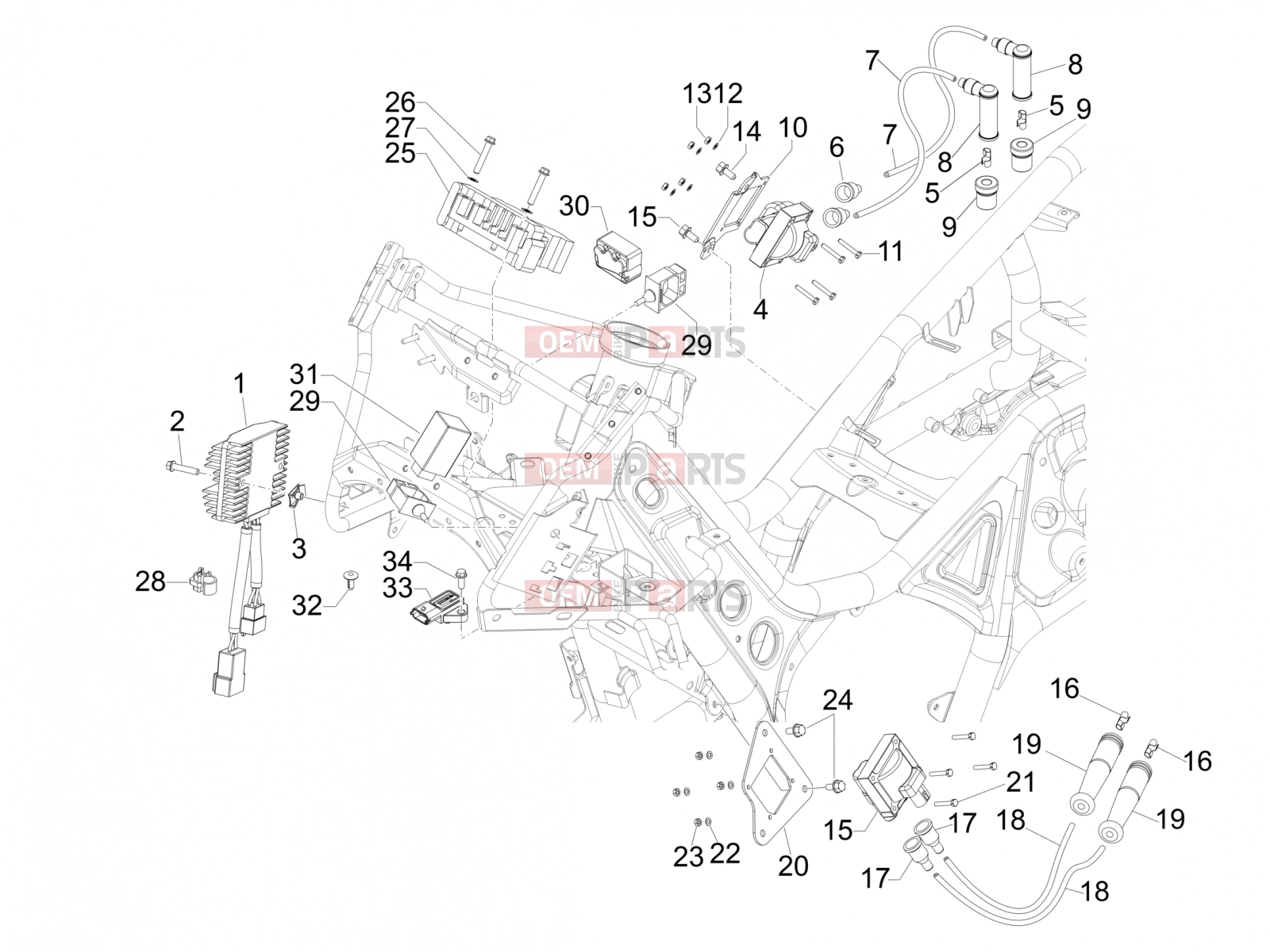 gilera 2010 GP 800 Electrical system » Voltage Regulators - Electronic Control Units (ecu) - H.T. Coil