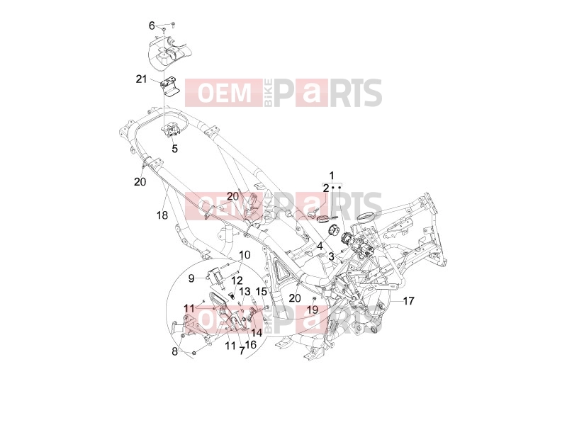 gilera 2009 GP 800 Centenario Frame - Plastic parts - Coachwork » Locks