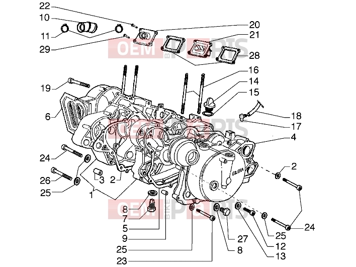 gilera GSM M.Y. 2001 Engine » Crankcase