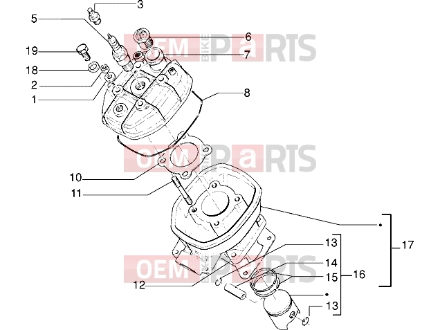gilera H@k Engine » Head-cylinder-piston