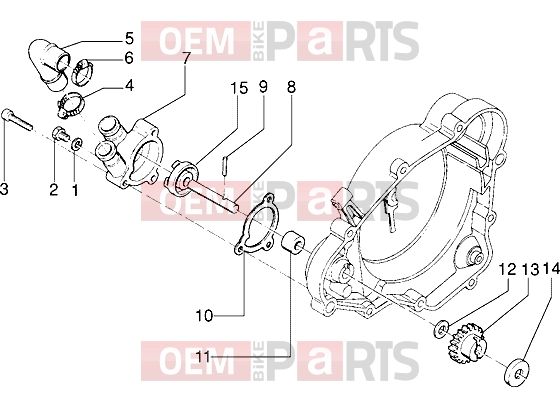 gilera H@k Engine » Water pump