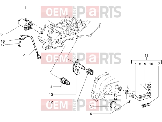 gilera Ice Engine » Starting motor-starter lever