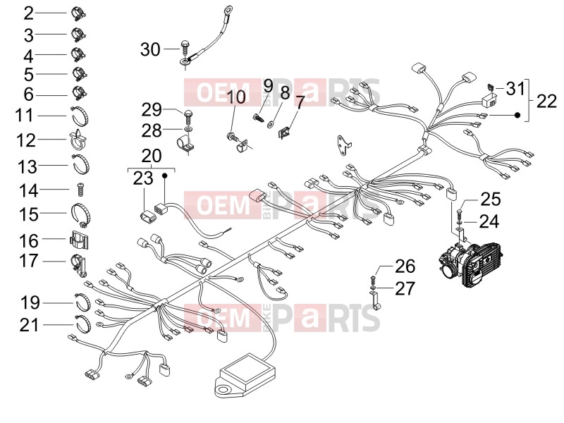 gilera 2006 Nexus 250 SP Electrical system » Main cable harness