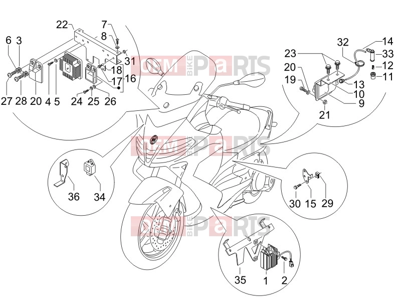 gilera 2006 Nexus 500 Electrical system » Voltage Regulators - Electronic Control Units (ecu) - H.T. Coil