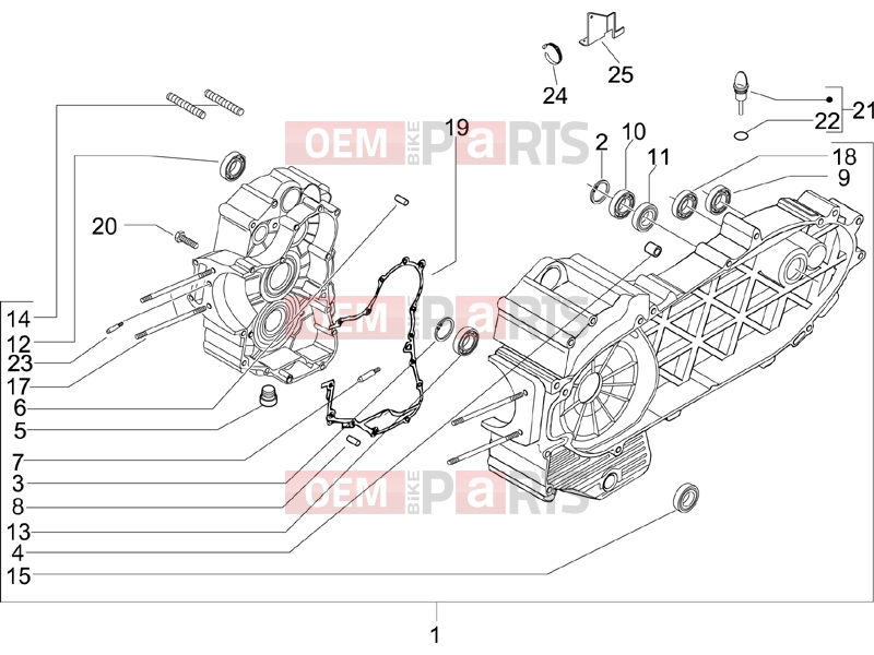 gilera 2007 Nexus 500 Engine » Crankcase