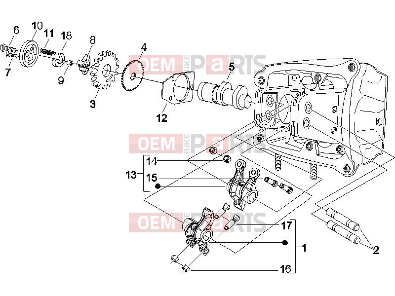 gilera 2007 Nexus 500 Engine » Rocking levers support unit