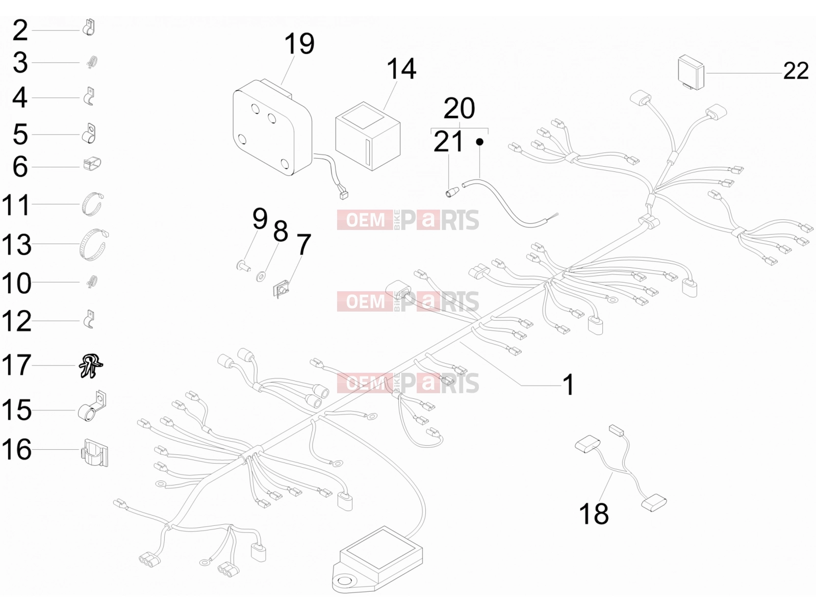 gilera 2009 Nexus 500 Electrical system » Main cable harness