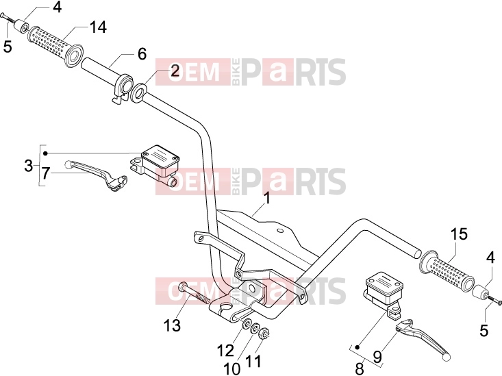 gilera 2010 Nexus 500 Handlebars/Steering » Handlebars - Master cil.