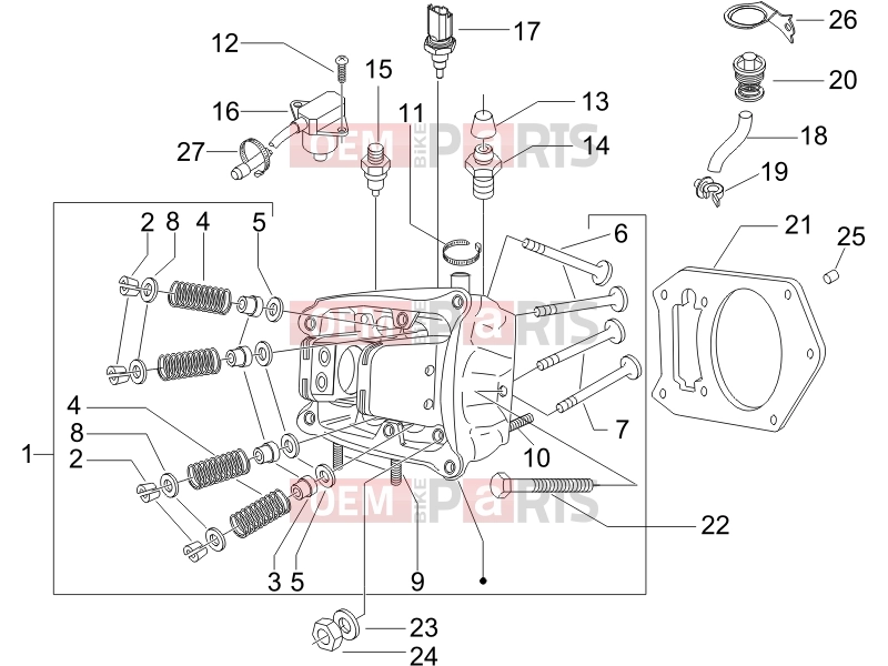 gilera 2010 Nexus 500 Engine » Head unit - Valve