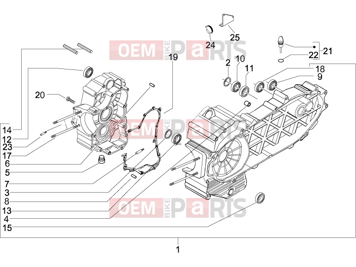 gilera 2011 Nexus 500 Engine » Crankcase
