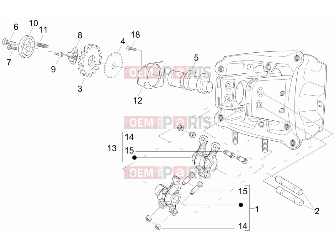 gilera 2011 Nexus 500 Engine » Rocking levers support unit
