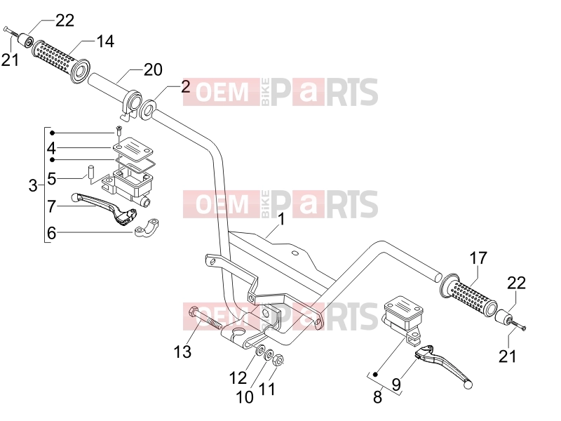 gilera 2006 Nexus 500 SP Handlebars/Steering » Handlebars - Master cil.