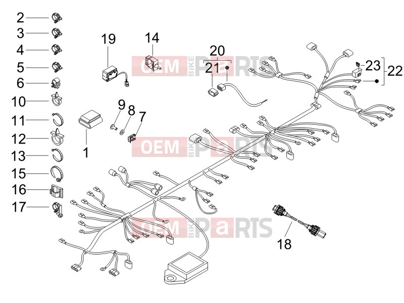 gilera 2007 Nexus 500 SP Electrical system » Main cable harness