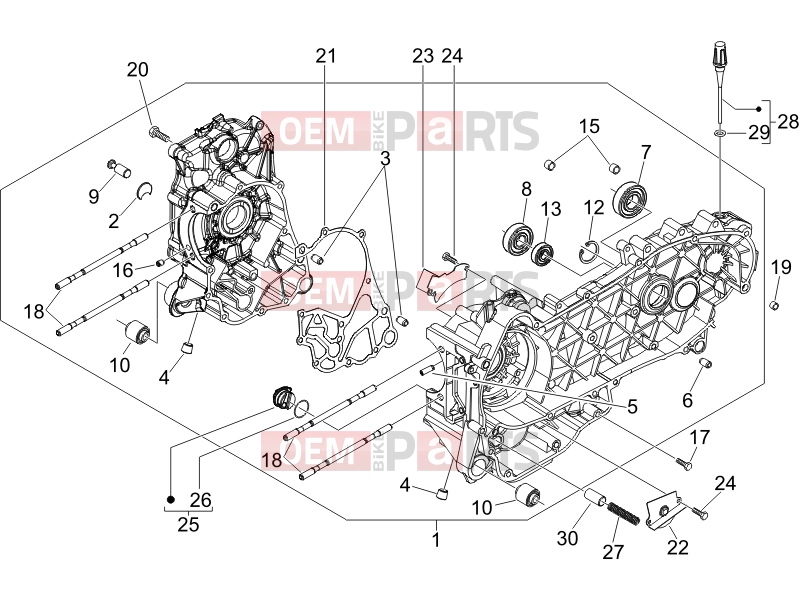 gilera 2007 Oregon 250 Engine » Crankcase