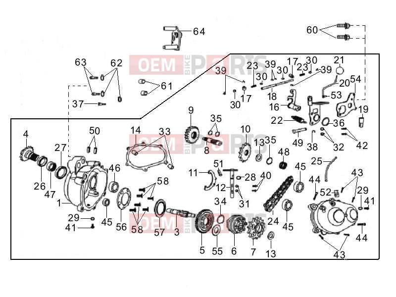 gilera 2009 Oregon 250 Engine » Gear-box components