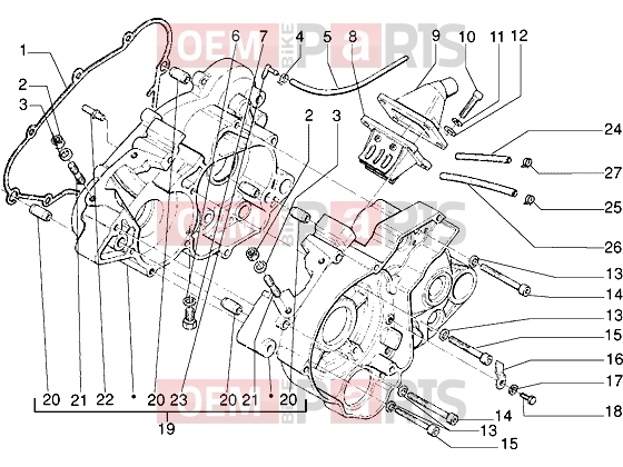 gilera RK 50 Engine » Crankcase