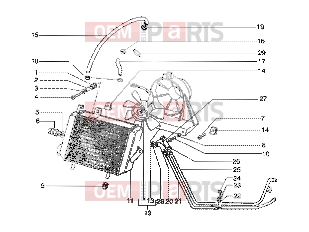 gilera Runner 125 FX 2T Chassis » Cooling system