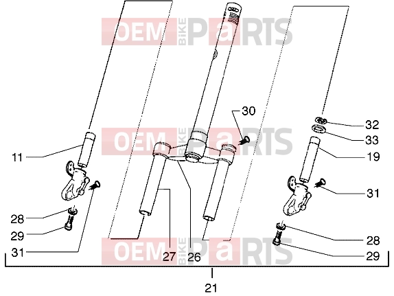 gilera Runner 180 VXR Suspensions-Wheels » Front fork
