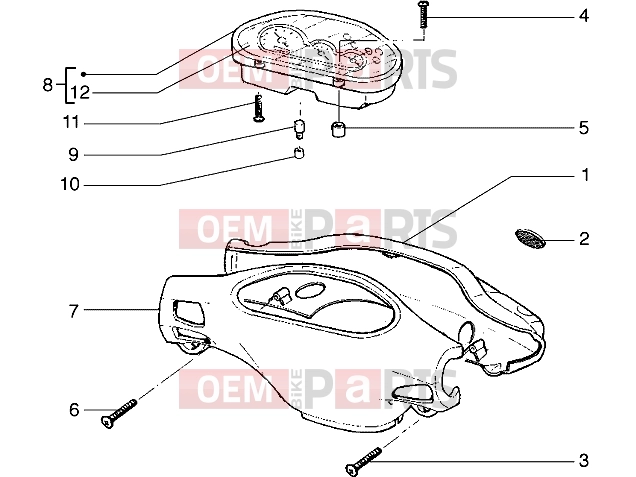 gilera Runner 180 VXR Handlebars » Speedometers kms. - Handlebar covers