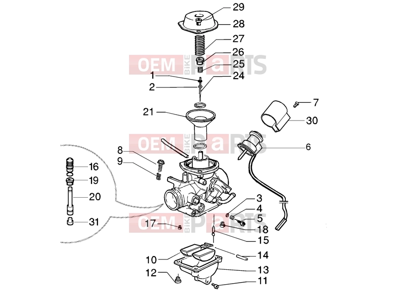 gilera Runner 200 VXR 4T Engine » Carburettor