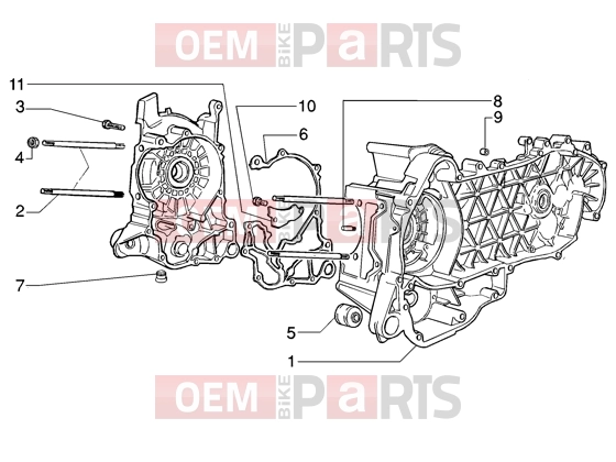gilera Runner 200 VXR 4T Engine » Crankase