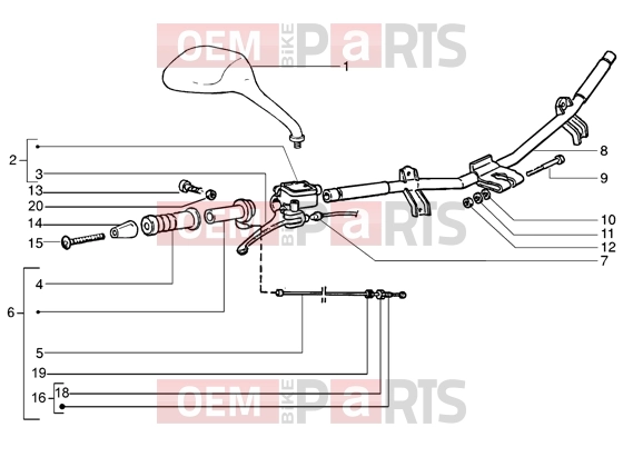 gilera Runner 200 VXR 4T Handlebars » Handlebars component parts