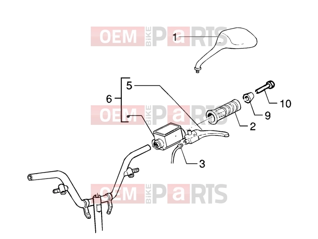 gilera Runner 200 VXR 4T Handlebars » Handlebars component parts