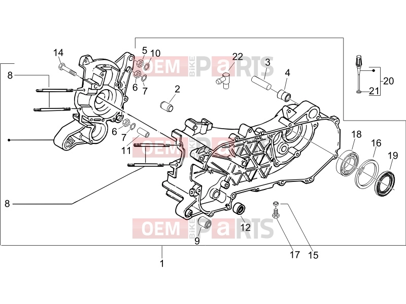 gilera 2006 Runner 50 Pure Jet SC Engine » Crankcase
