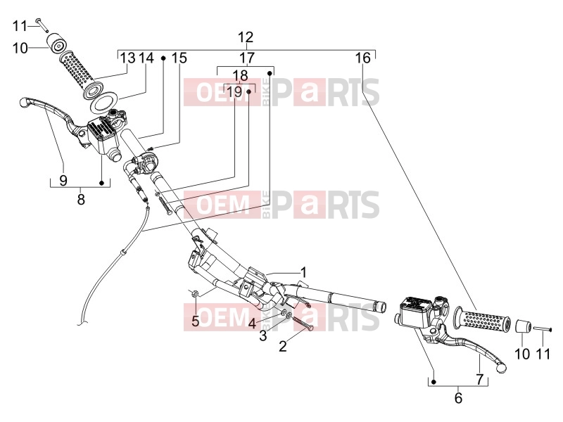 gilera 2009 Runner 50 ST Pure Jet Handlebars/Steering » Handlebars - Master cil.