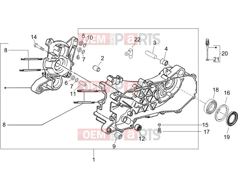 gilera 2005 Runner 50 Pure Jet Engine » Crankcase