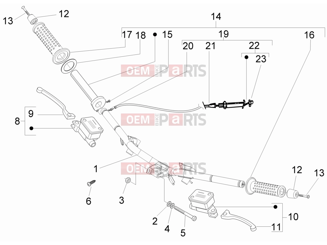 gilera 2011 Runner 50 Pure Jet Handlebars/Steering » Handlebars - Master cil.