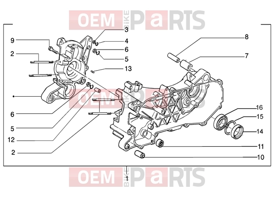 gilera Runner 50 Purejet Engine » Crankase