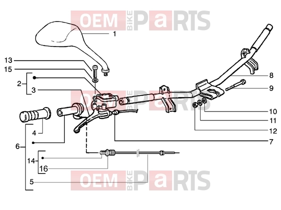 gilera Runner 50 Purejet Handlebars » Handlebars component parts