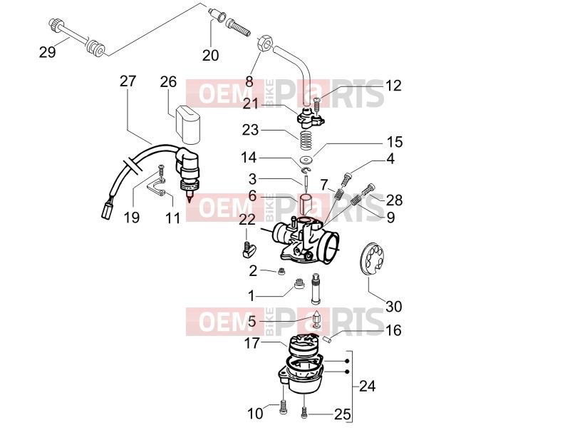 gilera 2009 Runner 50 SP -SC- Engine » Carburetor's components