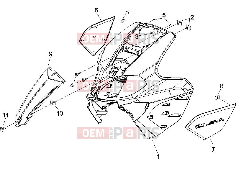 gilera 2009 Runner 50 SP -SC- Frame - Plastic parts - Coachwork » Front shield