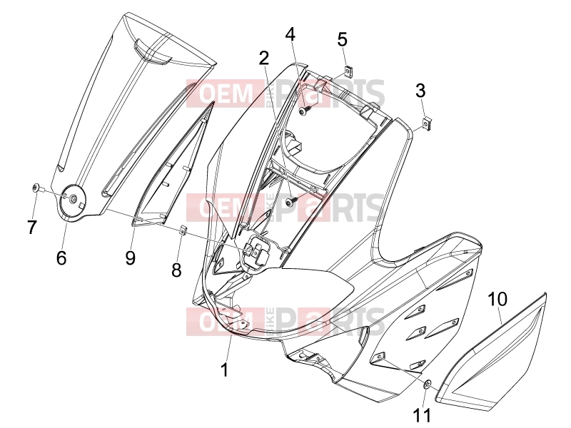 gilera 2017 Runner 50 SP Frame - Plastic parts - Coachwork » Front shield