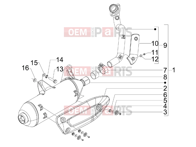 gilera 2012 Runner 125 ST 4T Engine » Silencer