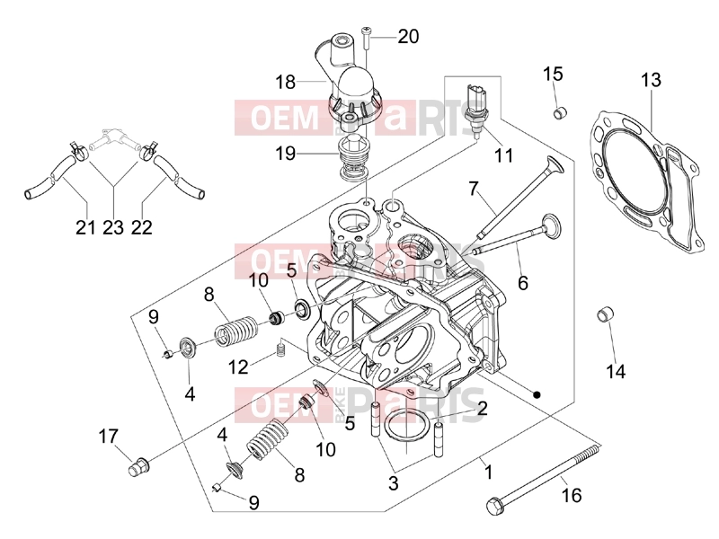 gilera 2013 Runner 125 ST 4T Engine » Head unit - Valve