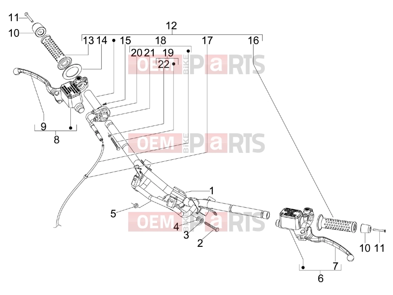 gilera 2014 Runner 125 ST 4T Handlebars/Steering » Handlebars - Master cil.