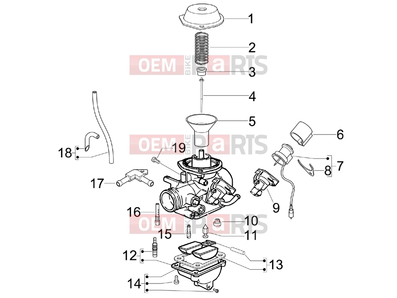 gilera 2008 Runner 200 ST 4T Engine » Carburetor's components