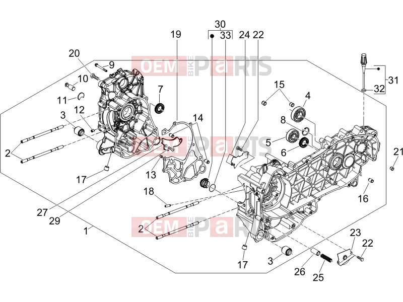 gilera 2005 Runner 125 VX 4T Engine » Crankcase